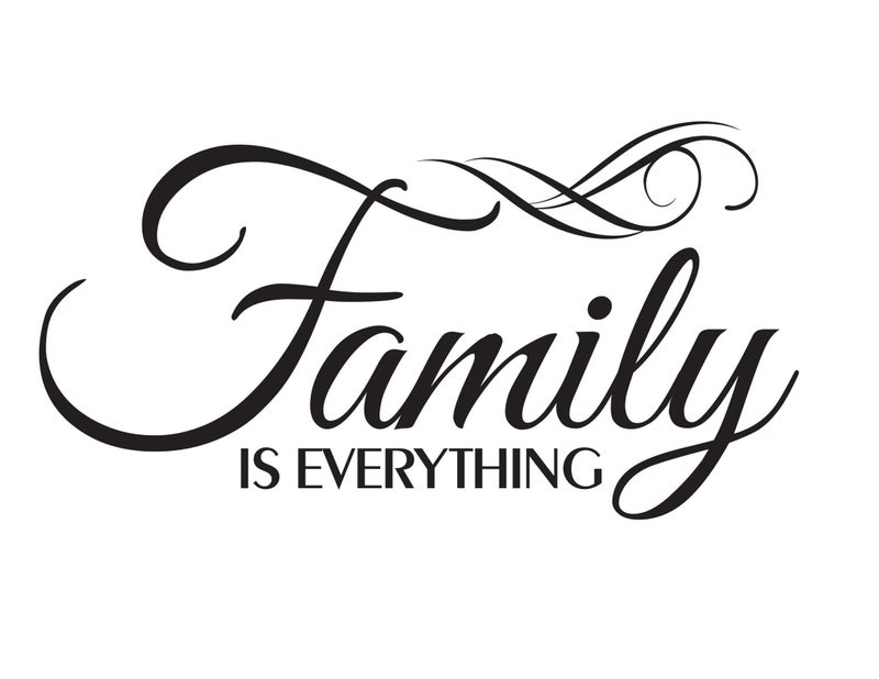 World of Wall Decal Family is Everything Wall Decals Quotes Sayings Words Stickers Art Decor Lettering Vinyl Wall Art Inspirational Home Decor (20 inches Wide x 12 inches high Matte Black) - Image 1
